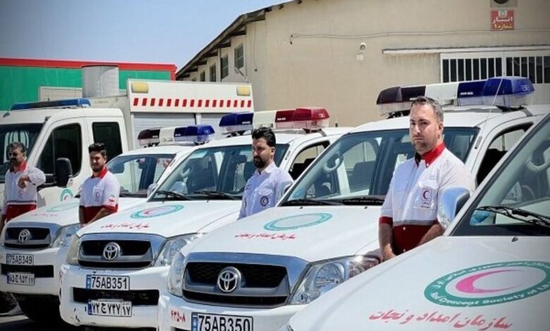 هلال‌احمر، اعزام ۳۶ تیم امدادی، مراسم تشییع شهید قائد امت، نجف، کربلا، ۵۰۰ پزشک، کولیوند، پوشش امدادی، خدمات درمانی، بیمارستان امام علی، عراق