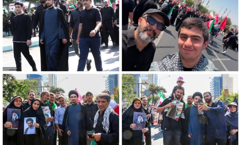 نوادگان امام خمینی، مراسم تشییع قائد شهید، حجت‌الاسلام سید احمد خمینی، محمدهادی خمینی، روح‌الله خمینی، وداع با رهبر شهید، انقلاب اسلامی، آیت‌الله خامنه‌ای