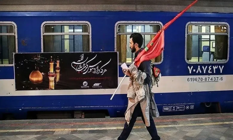 فروش بلیت قطار، قطار فوق‌العاده، تهران مشهد، مراسم تشییع رهبر شهید، راه‌آهن جمهوری اسلامی، زائران، عزاداران، امروز یکشنبه ۱۴ تیر