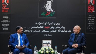 قالیباف، رئیس مجلس بنگلادش، پیروزی ملت ایران، هیمنه آمریکا، شکست آمریکا، رژیم صهیونیستی، جنگ رمضان، دیدار سیاسی، مقاومت ایران، حافظ الدین احمد