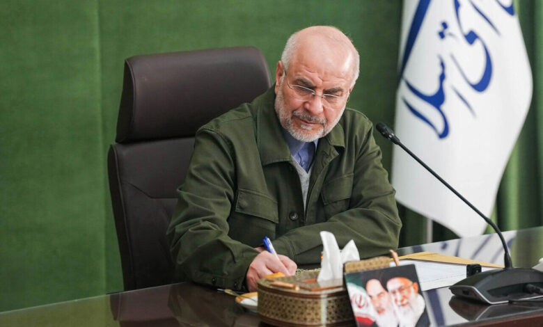 قالیباف، قاتلان قائد امت، شهدای ایران، وعده الهی، انتقام از مستکبران، آزادی قدس، مراسم تشییع، رهبر شهید، مجلس شورای اسلامی، رئیس مجلس